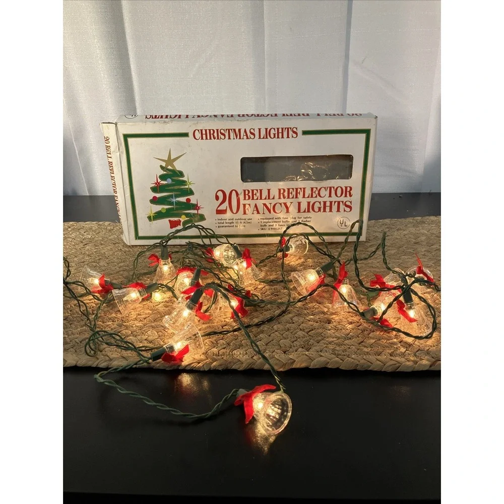 Vintage 20‎ Bell Reflector Christmas Lights